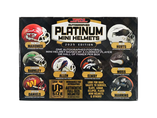 2025 TRISTAR PLATINUM AUTOGRAPHED MINI FOOTBALL HELMET